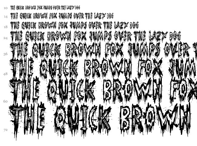 Phantom Ghost font waterfall